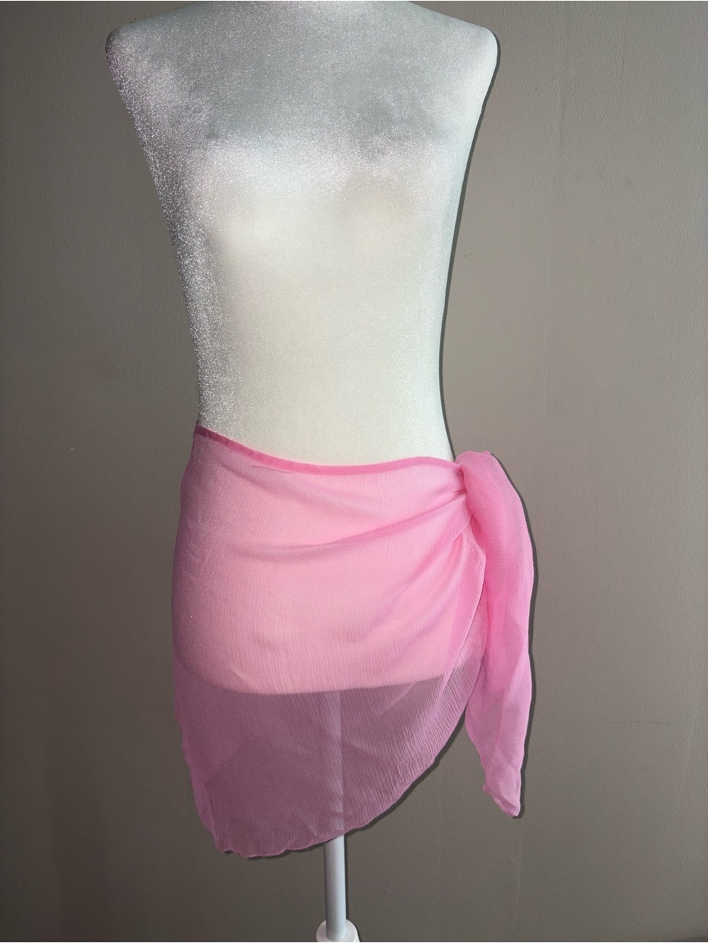 SKIMS -Pink Sheer Swim Sarong Cover-Up